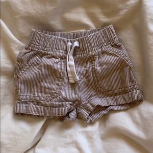 Cotton linen striped shorts